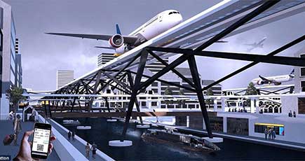 将来の空港のコンセプト設計　街から飛び立てる