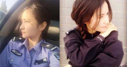 新疆の美女警察官のSP仕事写真　ネットで人気