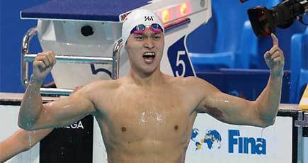 FINA世界水泳選手権大会　中国の選手が400メートル自由形で優勝