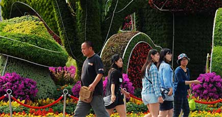 中国　長安街沿線がテーマ花壇の設置を加速