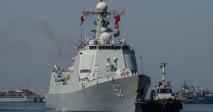 中国海軍、インドネシアの観閲行事に艦艇派遣