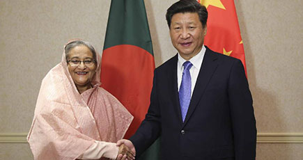 習近平主席はバングラデシュのハシナ首相と会見