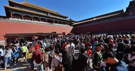 国慶節連休初日の人出115万人　北京観光スポット