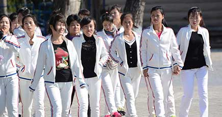 朝鮮の女子留学生、吉林市を見学