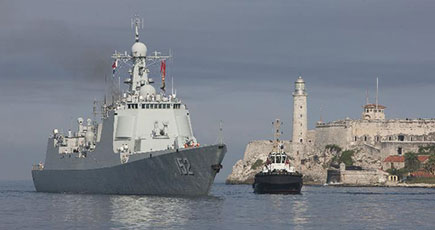 中国海軍艦隊、キューバ訪問を終える