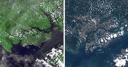 衛星写真で比較 世界の環境の変化