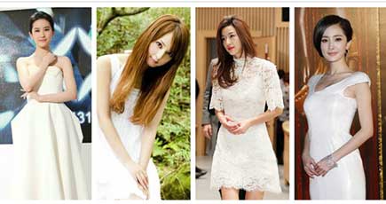 中日韓の女優たちの清純で美しい白いワンピース姿