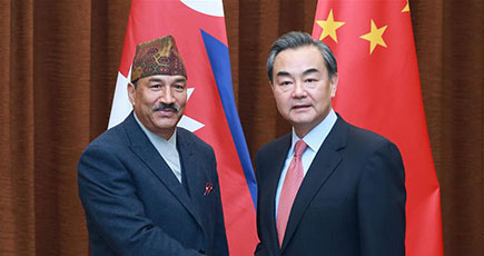 王毅外交部長、ネパールのタパ副首相兼外相と会談
