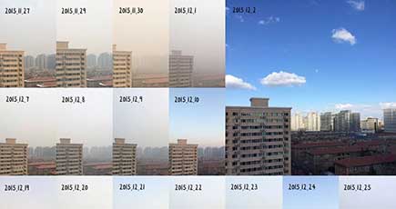 気象局の組写真で振り返る2015年の北京の空