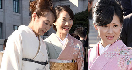 日本で通常国会召集　女性議員が和装で「美対決」
