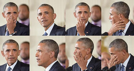 オバマ大統領が銃規制について記者会見を行い　涙を流す一幕も