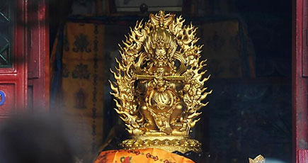 重さ32キロの「大黒天」金仏、瀋陽市の実勝寺に設置
