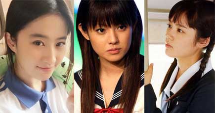 中日韓女優の制服姿　美しさの競争