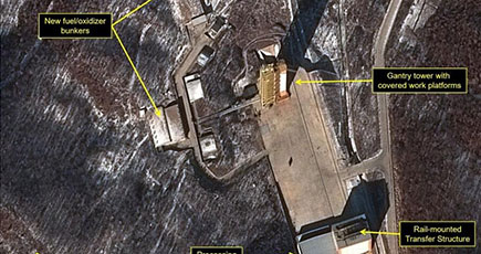 朝鮮のミサイル発射基地、衛星写真が公開