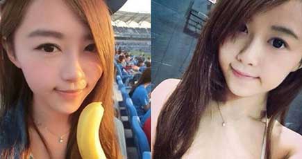 台湾の野球の女神が人気　童顔でスタイル抜群