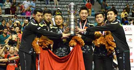 中国男子、卓球世界団体選手権で8連覇達成