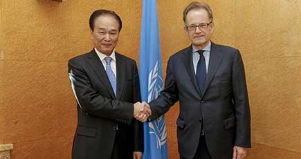 新華社の蔡名照社長は国連機関との協力を力強く推進すると表示