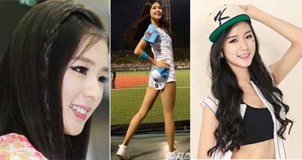 韓国一の野球応援マネージャー　女優似の顔と魅力的な美足