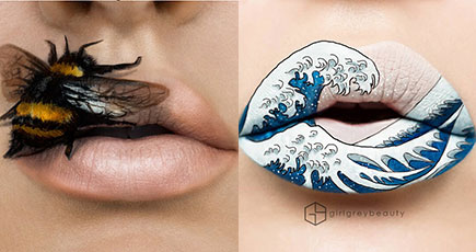 唇をキャンバスに　カナダのメイクアップアーティストの作品