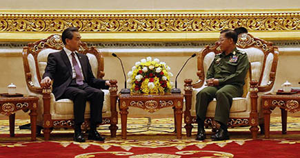 王毅外交部長　ミャンマーのミン・アウン・フライン国軍総司令官と面会