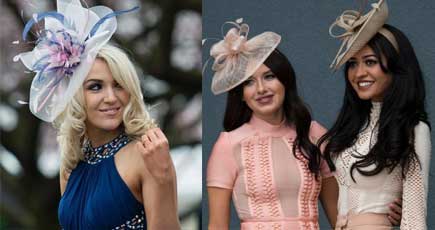 イギリスの競馬会　女性が帽子で美を競う
