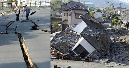 日本九州がM7.3の地震が発生