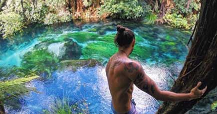 珍しい！ニュージーランドの澄みきった青の泉
