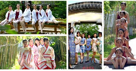 舞踏学科の女子大生、華麗なチャイナドレスで卒業写真　山東省