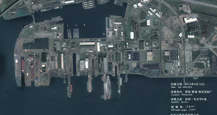 中国の衛星が撮影　米国の海軍造船所