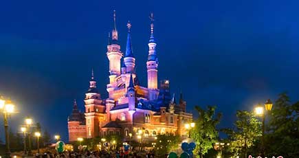 上海ディズニーランド　「奇幻童話城堡」を各角度から撮影