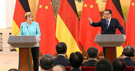 李克強総理、ドイツのメルケル首相と共同記者会見