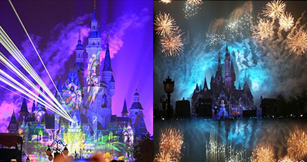 上海ディズニーランドが開園、夢幻のようなイルミネーション・花火ショーを行い