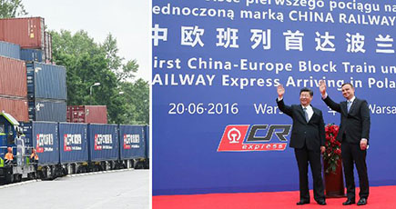 習近平主席、ポーランドのドゥダ大統領と共に「中欧列車」の欧州（ポーランド）到着式典に出席