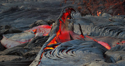米写真家、火山で木が燃える瞬間を撮影