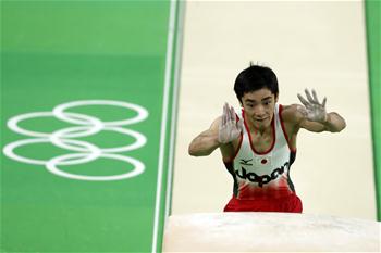 体操の男子跳馬、日本の選手が第三位