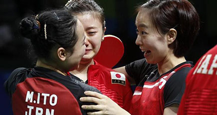 リオ五輪の卓球、日本の女子団体が銅メダルを獲得