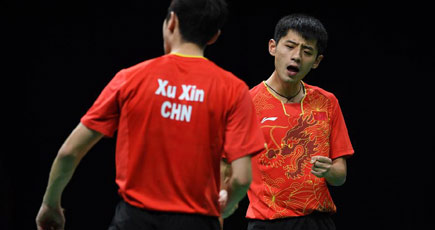 リオ五輪の卓球、中国の男子団体が金メダルを獲得
