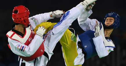 リオ五輪のテコンドー男子58キロ級、趙帥が金メダルを獲得