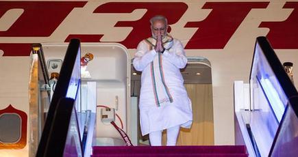 インドのモディ首相が杭州に到着