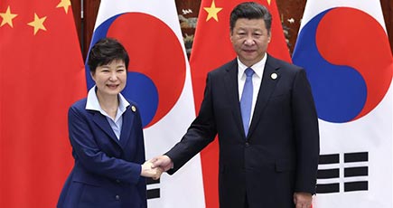 習近平主席が韓国の朴槿恵大統領と会見