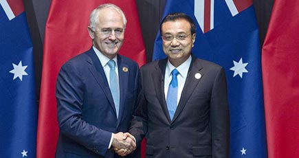 李克強総理がオーストラリアのターンブル首相と会見
