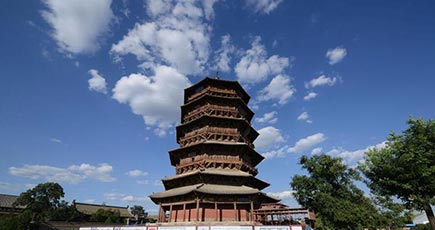 修繕進む「世界最古の木塔」応県木塔　一部開放