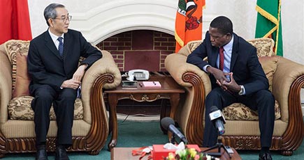 習近平主席の特使、ザンビアのルング大統領の就任式に出席