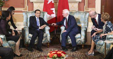 李克強総理はカナダのジョンストン総督と会見