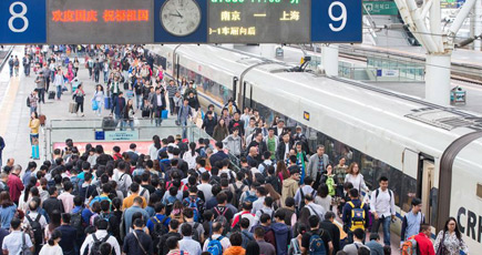 中国の鉄道、国慶節大型連休の輸送ラッシュ迎える