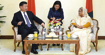 習近平主席、バングラ首相と会談