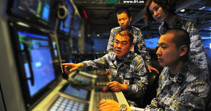 空母「遼寧艦」、作戦情報センター内が公開