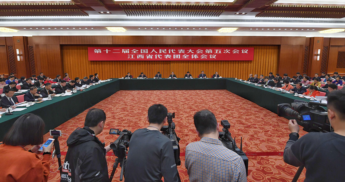 江西省代表団全体会議、メディアに公開