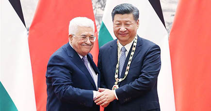 習近平主席、パレスチナのアッバス大統領と会談