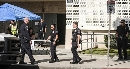 米ロサンゼルス、中学校で銃撃